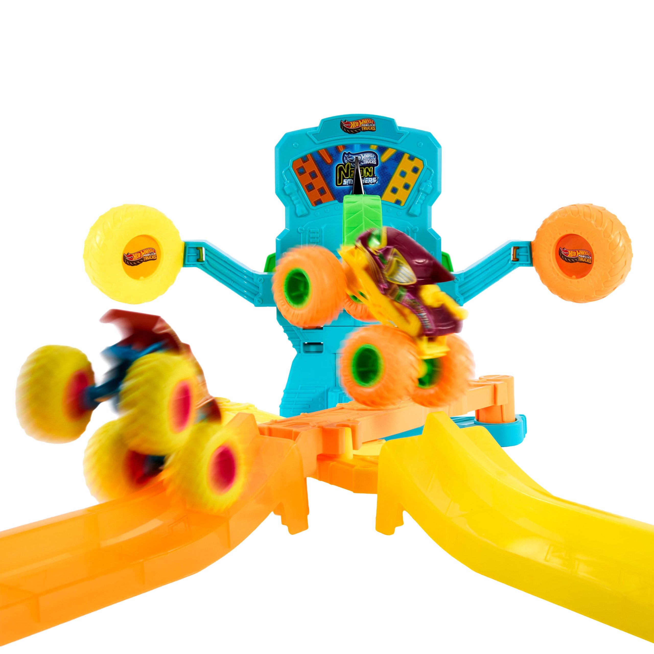 Hot Wheels-Coffret Neon Crashin' Slamway-2 Véhicules. 2 Modes de Jeu - Image 3