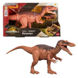 Jurassic World Rebirth Wild Roar Baryonyx Dinosaur Toy. Tail Controlled Attack Chomp & Sound