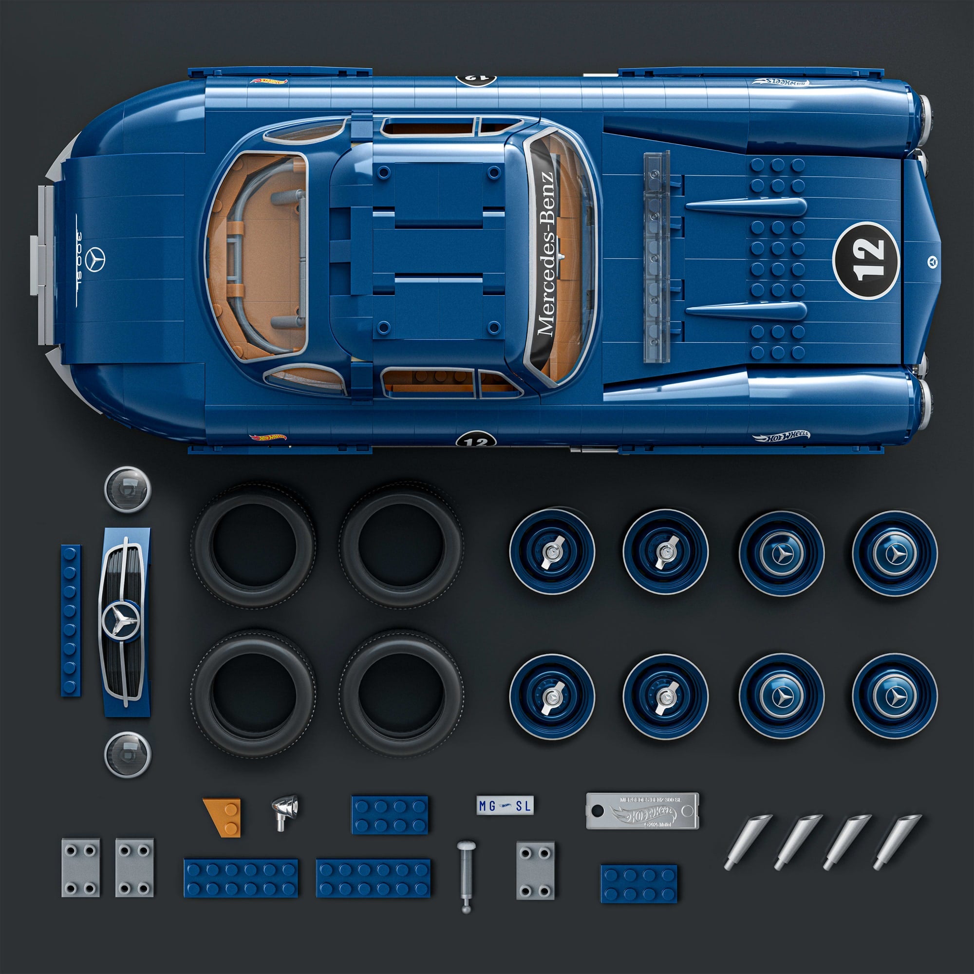 Mattel Brick Shop Hot Wheels Mercedes-Benz 300 Sl. Kit de Construction de Jouets 1600 Pièces de Collection - Image 4