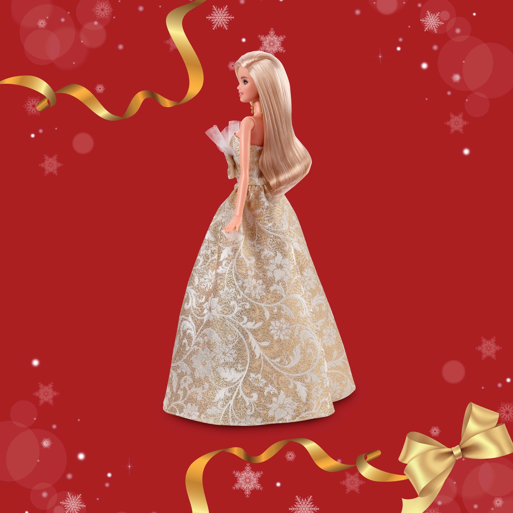 Barbie Signature 2025 Holiday Barbie Fashion Doll. Seasonal Collector. Blonde With Silver & Gold Gown - Image 5