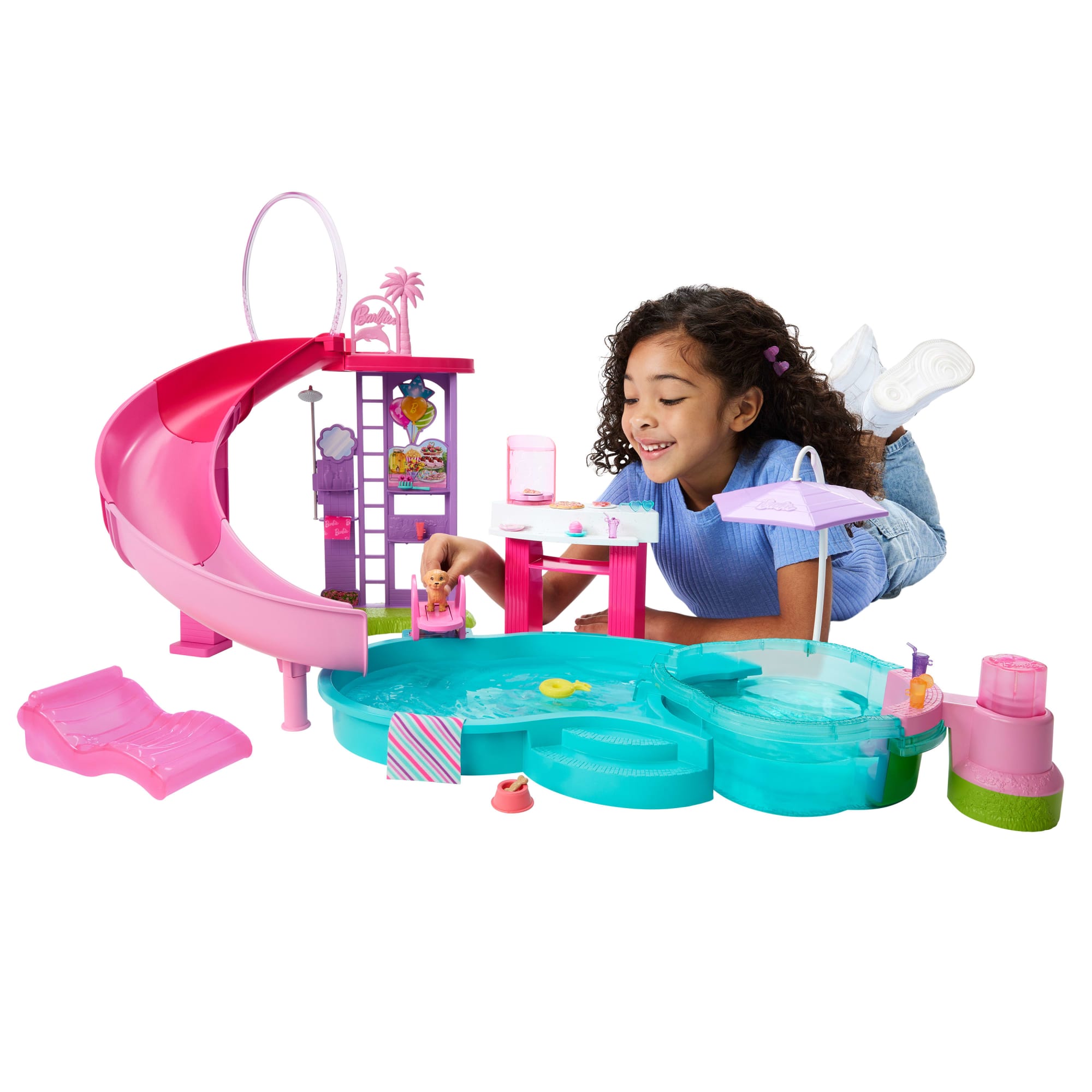 Barbie-Coffret Piscine de Rêve-Toboggan. Jacuzzi. + de 20Accessoires - Image 2
