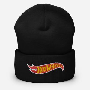Hot Wheels Black Cuffed Beanie