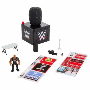 WWE Knuckle Crunchers Final Boss Microphone Playset With The Rock Action Figure & 2 Accessories