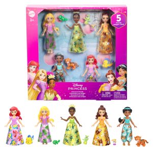 Princesses Disney  Coffret  5Poupées et 5Fig.  Princesses et Amis