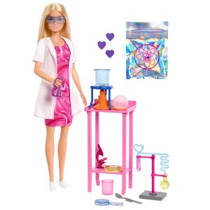 Barbie  Poupée Mode et Accessoires  Scientifique. Blonde. Table