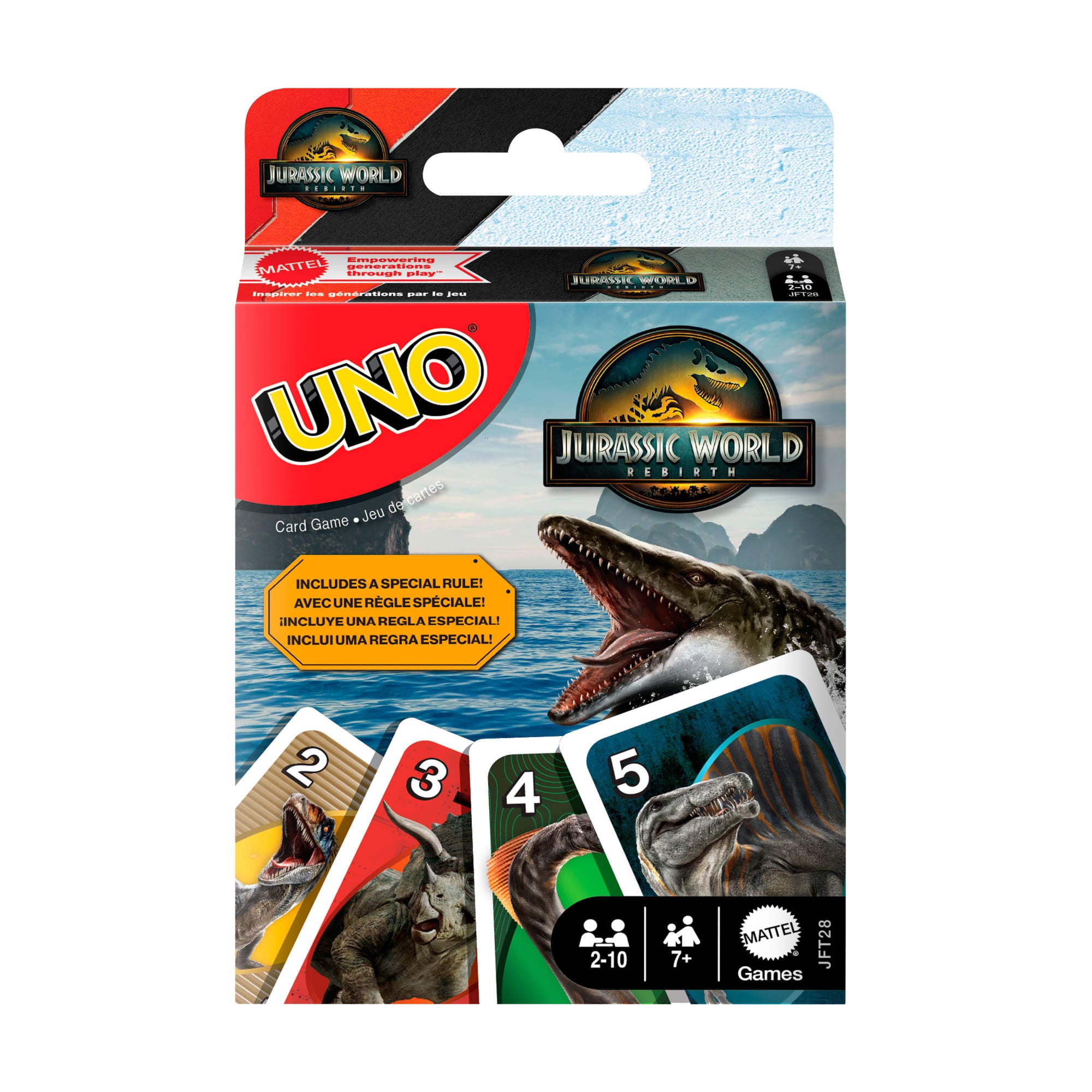 UNO Juego de Cartas Jurassic World Rebirth