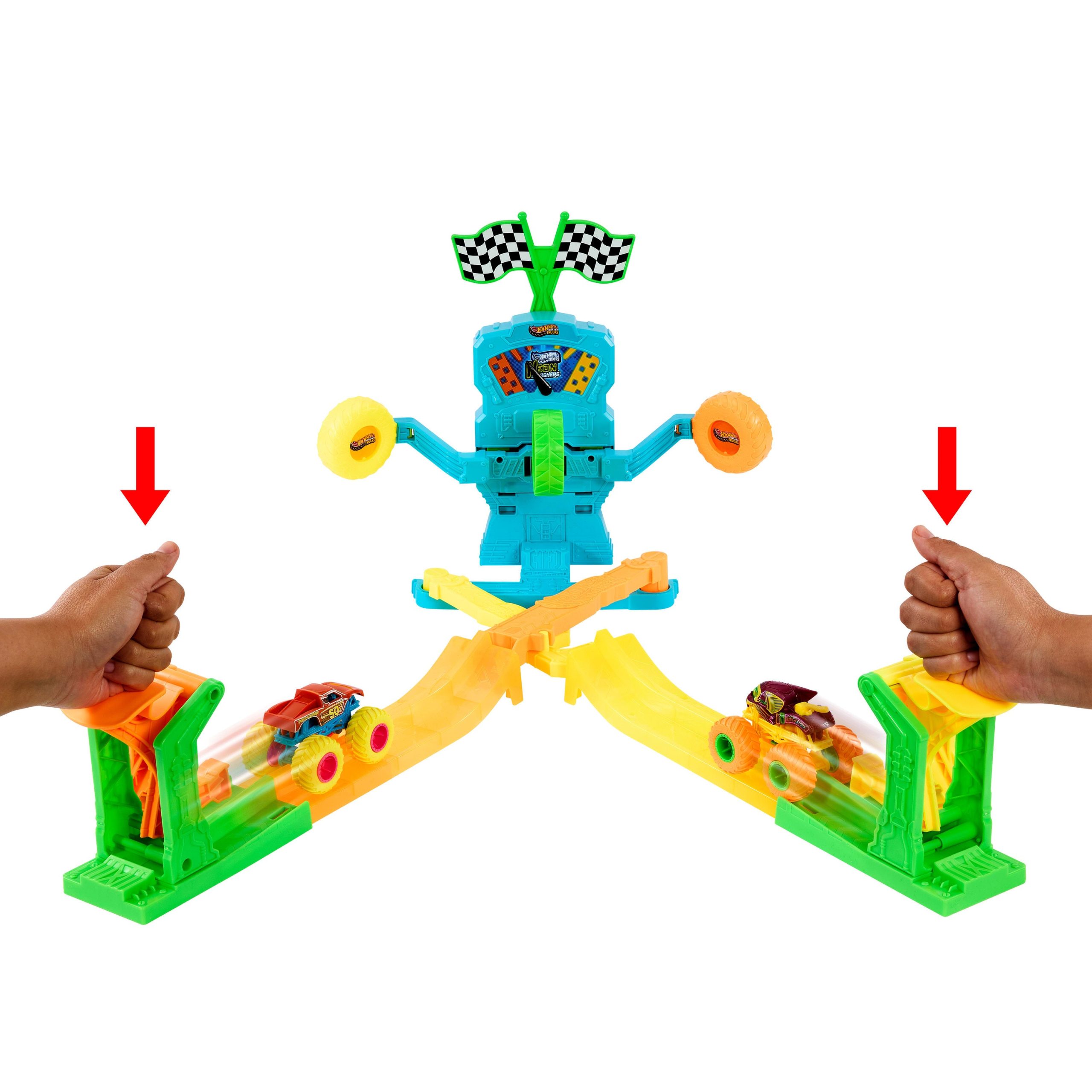 Hot Wheels-Coffret Neon Crashin' Slamway-2 Véhicules. 2 Modes de Jeu - Image 2