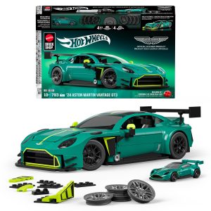 Mattel Brick Shop Hot Wheels '24 Aston Martin Vantage Gt3 Building Toy Kit (793 Pieces). For Collectors 