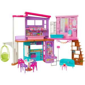 Barbie®  Coffret de Jeu  Maison de Vacances  30+ Éléments. 3+ Ans