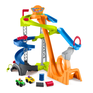 Little People  Hot Wheels  Circuit Cascades Spirales. 2 Véhicules