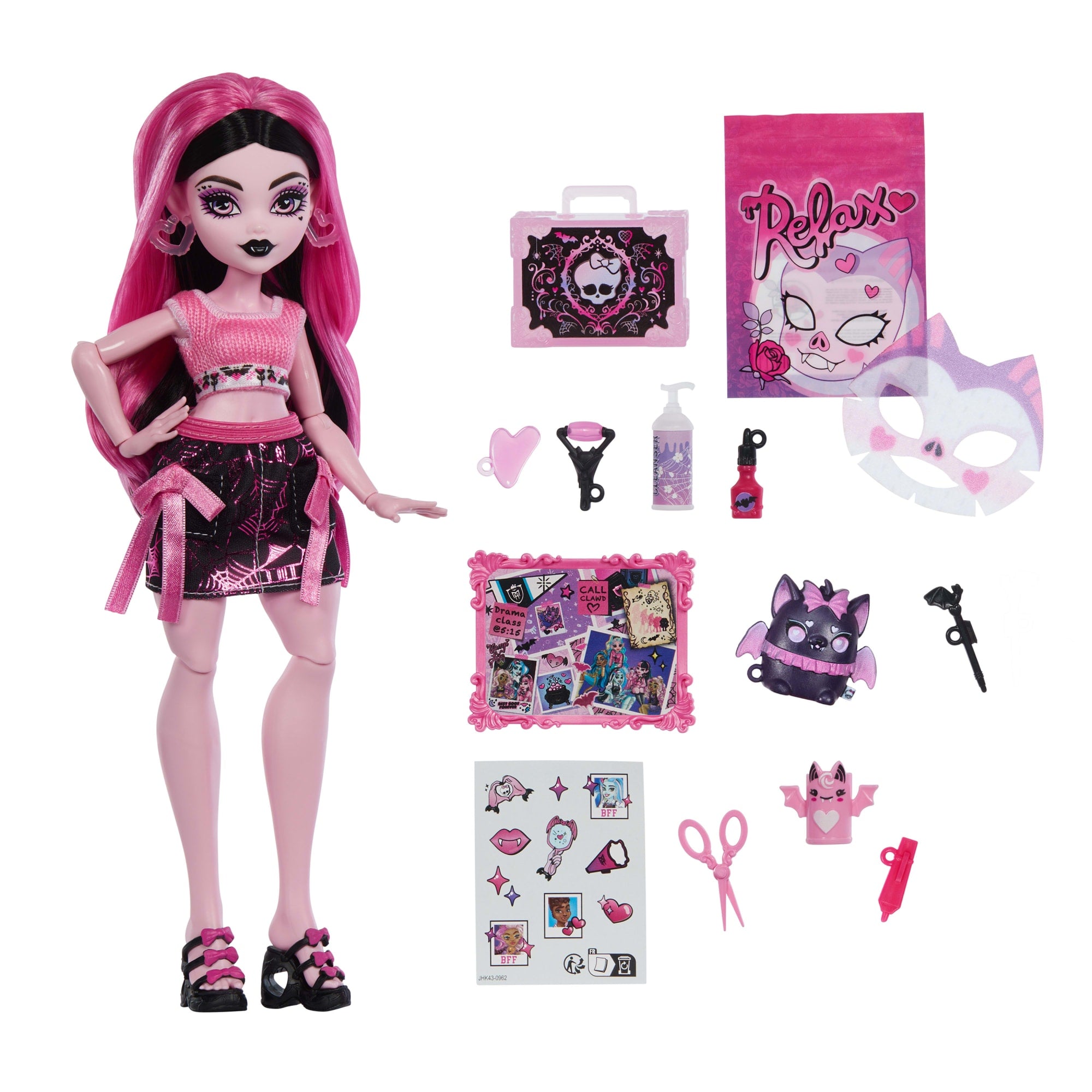 Monster High Self-Scare Secrets Draculaura Fashion Doll With 13 Realistic Accessories - Image 2