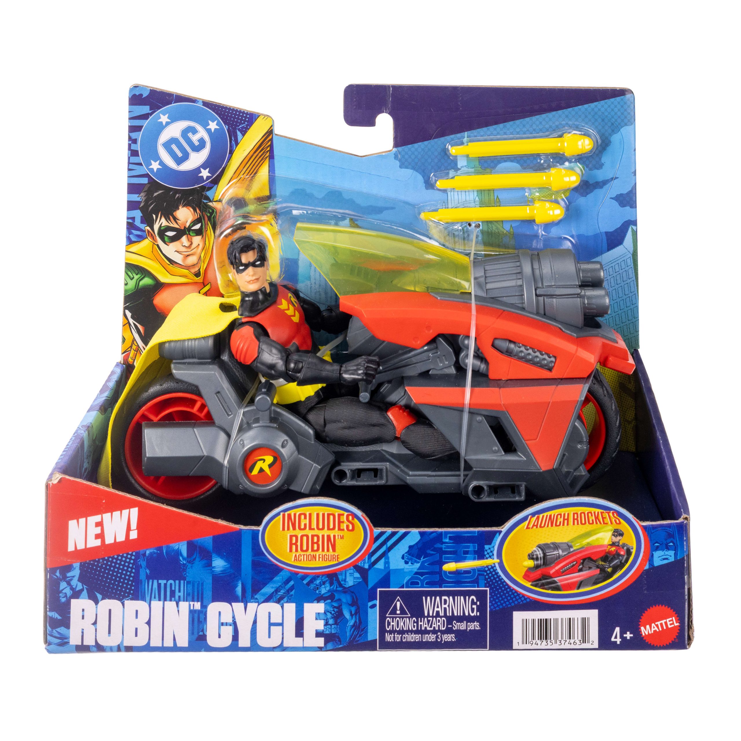 DC Premier 6.5 Inch Batlink Robin Figure & Motorcycle Vehicle With Projectile Launch - Image 6