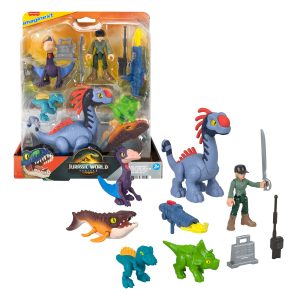 Imaginext Jurassic World Dinosaurio de Juguete Renace Pack Dinos Tierra. Aire y Mar