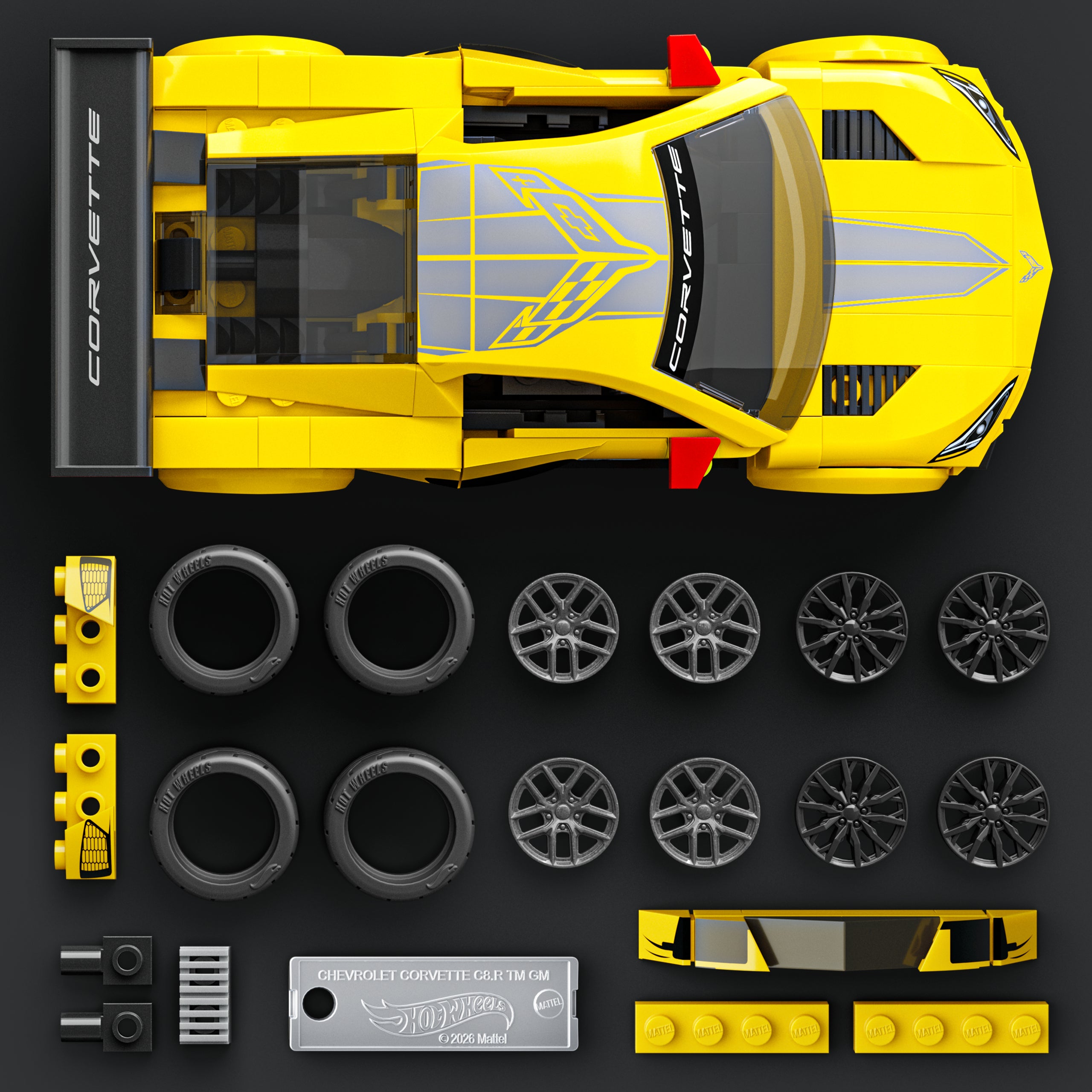Mattel Brick Shop Hot Wheels '20 Corvette C8.R Building Toy Kit - Image 4