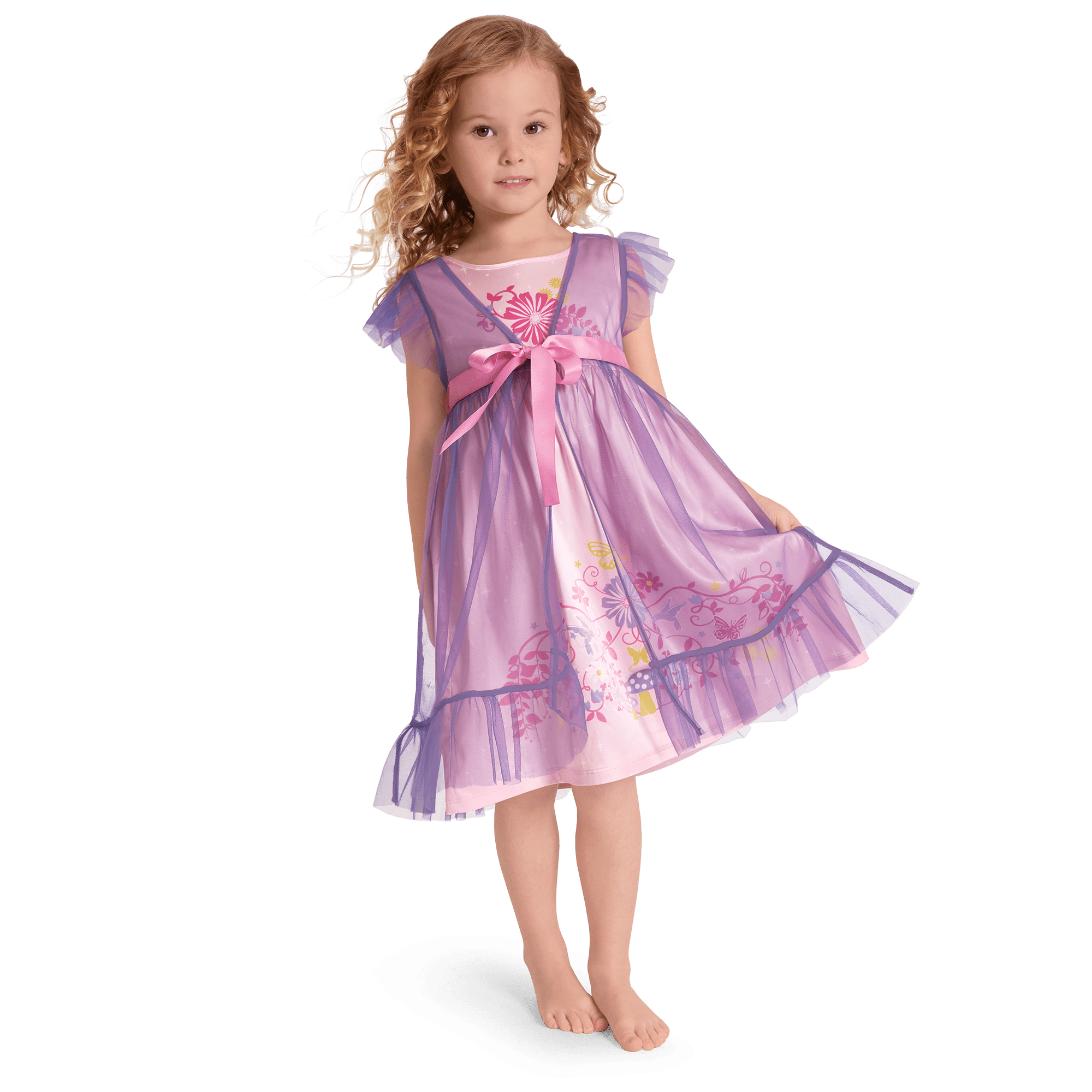 Royal Ruffles Nightie & Robe for Little Girls