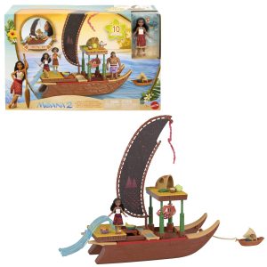 Moana 2 Set de Juego Bote de Aventuras con Mini Muñeca y Accesorios