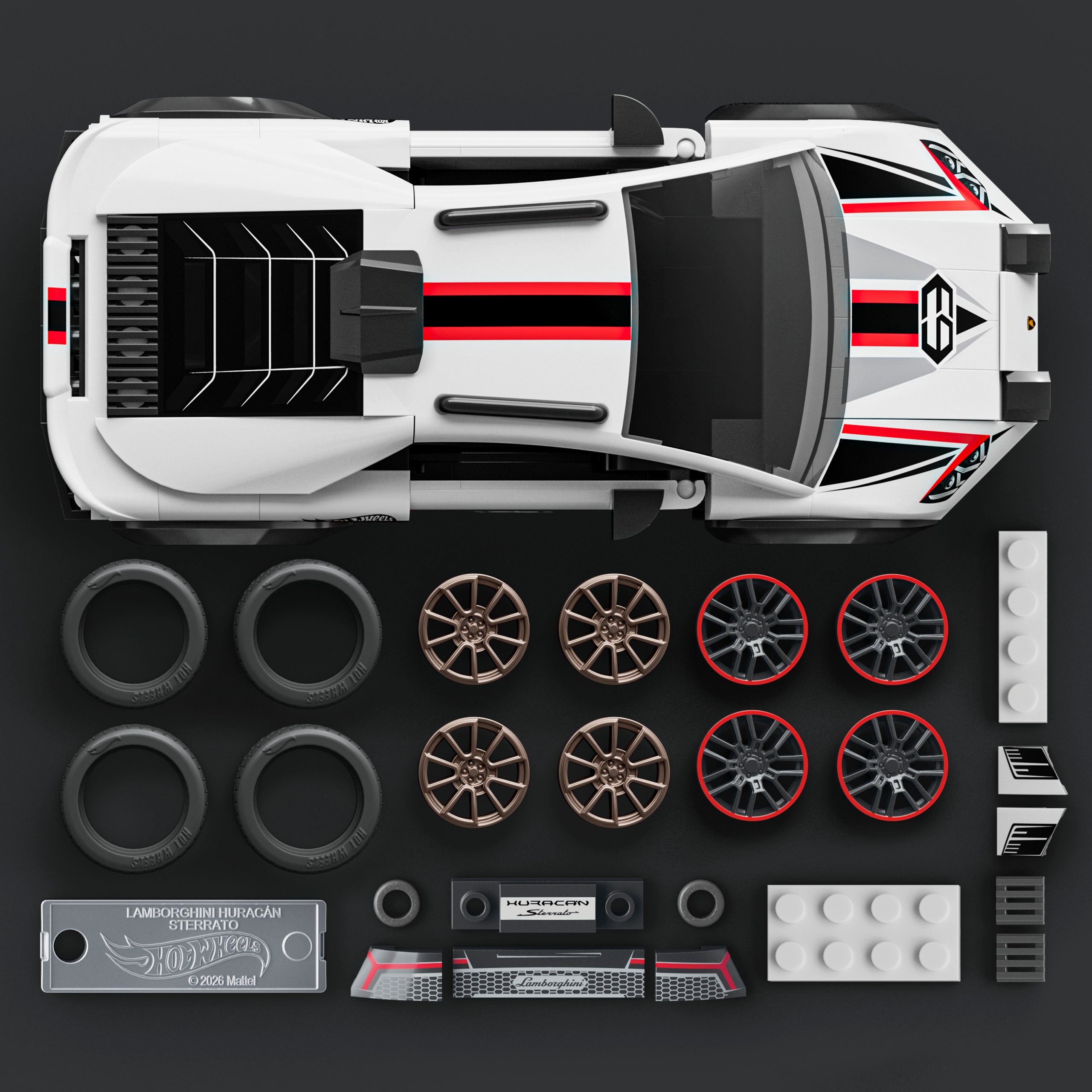 Mattel Brick Shop Hot Wheels Lamborghini Huracan Sterrato Building Toy Kit - Image 4