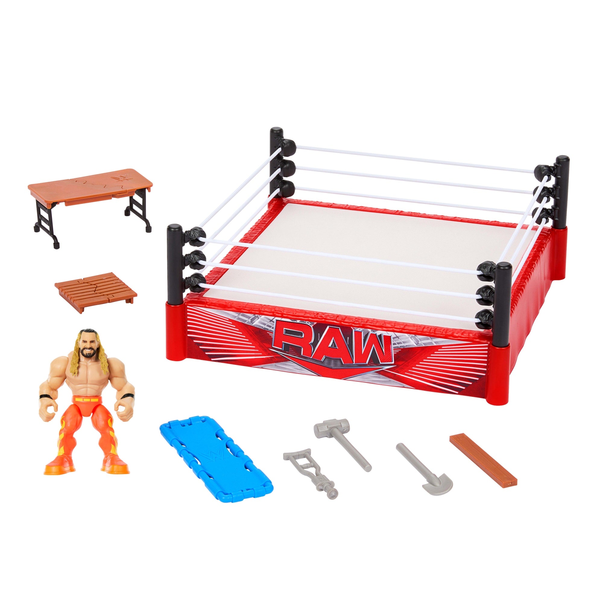 WWE Knuckle Crunchers Rebound Ring & Action Figure. Playset With Seth Rollins Mini Figure