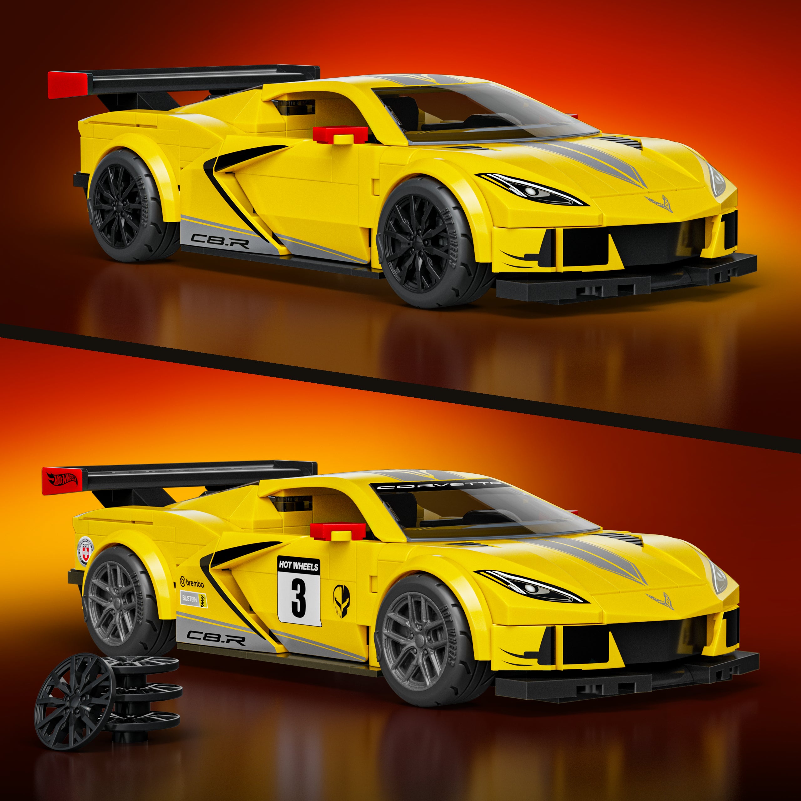 Hot Wheels-Coffret de Construction Corvette C8.R de 2020 - Image 3