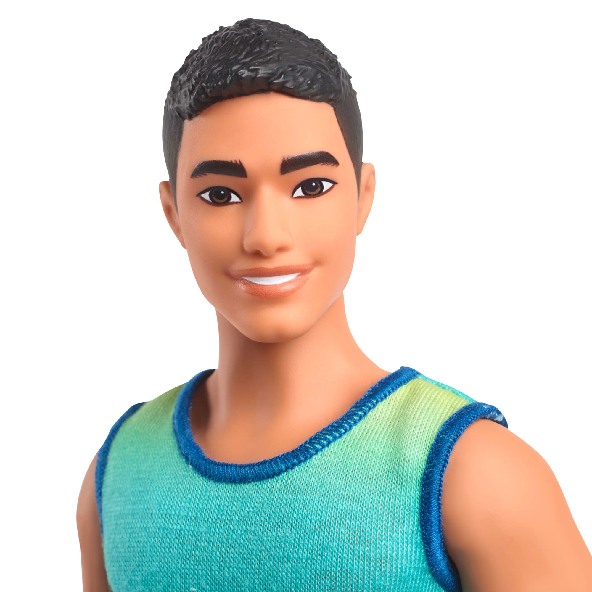 Barbie Fashionistas Ken Doll #236 in Ombre Tank And Jean Shorts. Black Hair - Image 3
