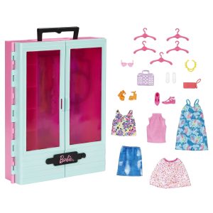 Barbie Coffret de Jeu Armoire Mode. 3 Tenues. Accessoires. 3-8 Ans