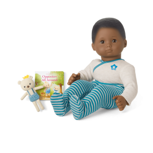 Bitty Baby® Doll #1 in Soft Blue + Bear Friend & Board Book